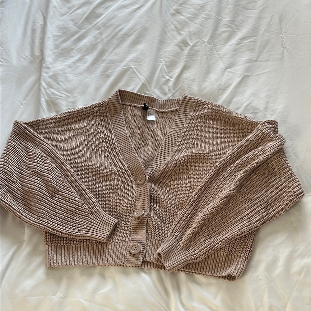 H&M Tan Knit Cardigan Sweater